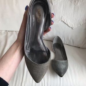 Sparkly Silver Nine West Flats✨